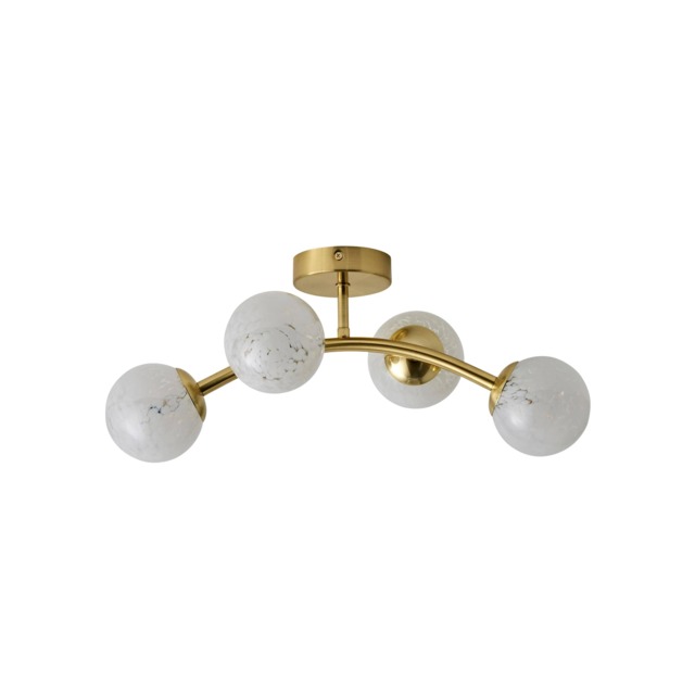 ValueLights Jas Confetti Glass Shades Gold Ceiling Light & Bulbs Gold
