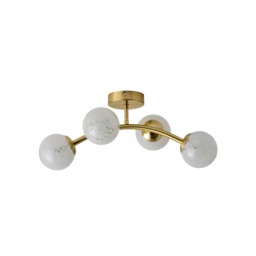 ValueLights Jas Confetti Glass Shades Gold Ceiling Light & Bulbs Gold