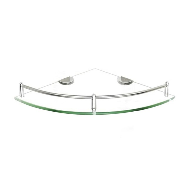 Living and Home Wall Mounted Bathroom Glass Corner Shelf