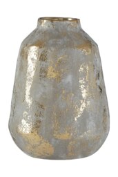 Orvena Grey and Gold Ceramic Vase Grey
