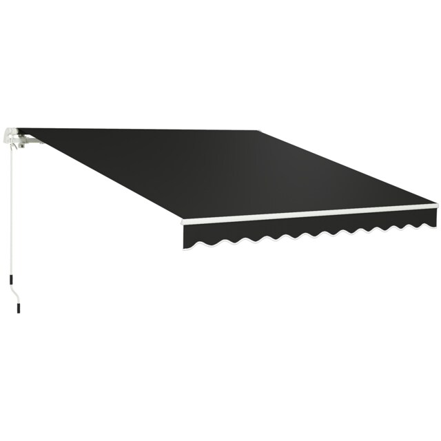 Outsunny 2.95 x 2.5m Canopy Sun Shade Shelter with Crank Handle, Black Black Black 295L x 250W cm 1