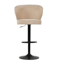 Lakeland Furniture Hexham Natural Cream Fabric Black Gas Lift Base Bar Stool