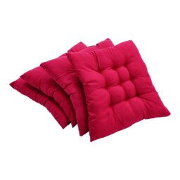 Living and Home 4Pcs Soft Thicken Seat Cushion - Rose Red Red
