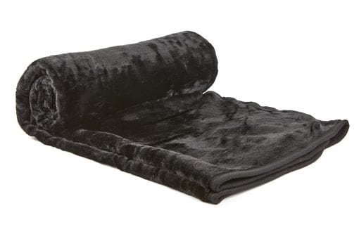 "Nordic Collection Super Cosy Fleece Blanket in Black (50"" x 60"") Black Black"