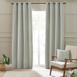 Catherine Lansfield Stab Stitch 90x90 Inch Lined Eyelet Curtains Sage Green Green Sage Green