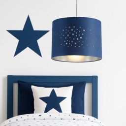 CGC Lighting Stardust Navy Star Easy-Fit Lampshade 25 cm Blue Navy Blue Medium