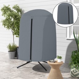Outsunny Hanging Egg Chair Cover, Outdoor Single Swing Chair Cover, Waterproof Anti-dust Furniture Protector with Zipper, 420D Oxford Fabric for 128 x 190H cm Stand, Grey Grey Grey
