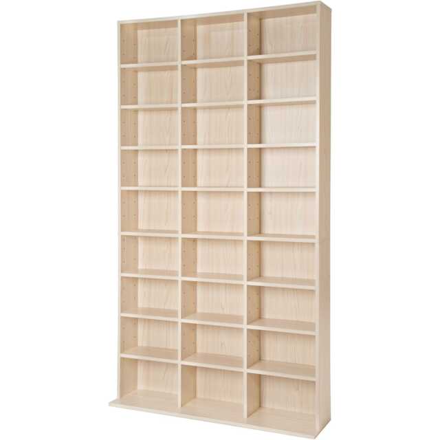 CD Shelf Unit Christel - 27 compartments for up to 1080 CDs Cream beech 102 x 23,50 x 180 cm 1