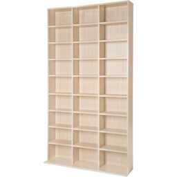 CD Shelf Unit Christel - 27 compartments for up to 1080 CDs Cream beech 102 x 23,50 x 180 cm 1