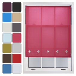 FURNISHED Daylight Roller Blind Made to Measure with Chome Round Eyelets Pink Fuchsia (W) 180cm x (L) 210cm