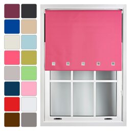 Made to Measure Blackout Roller Blind with Square Eyelets Custom Fit Window Blind by Furnished