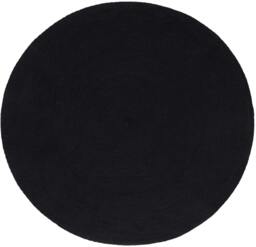 Homescapes Black Handmade Woven Braided Round Rug - 120 cm Black Black