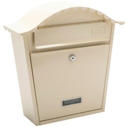 Burg-Wachter Classic Wall Mounted Galvanised Steel Lockable Weatherproof Post Box - 36x37x13cm Cream Antique Cream