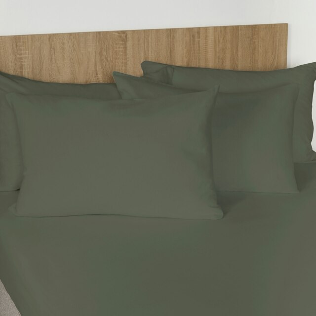 OHS 100% Brushed Cotton Soft Cosy Fleece 2 Pack Pillowcases Green Woodland Green