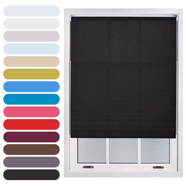 55cm Wide Daylight Roller Blind 210cm Drop Black Black