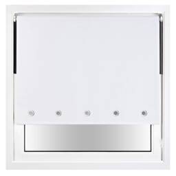 FURNISHED Blackout Roller Blind with Round Eyelets & Metal Fittings White White (W) 155cm x (L) 165cm