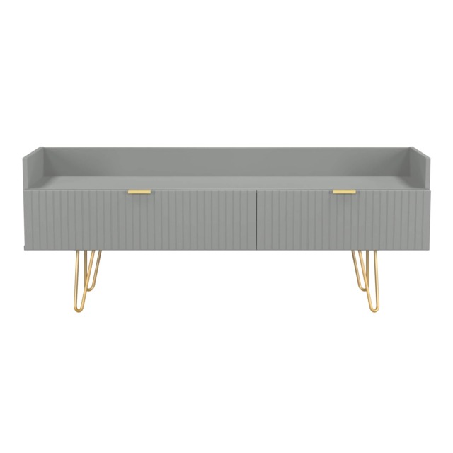 Bexley 2 Drawer TV Console Unit in Dusk Grey (Ready Assembled) Grey Dusk Grey