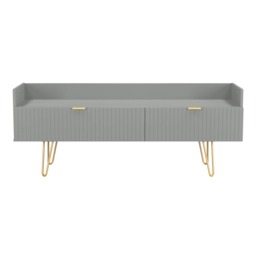 Bexley 2 Drawer TV Console Unit in Dusk Grey (Ready Assembled) Grey Dusk Grey
