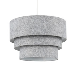 ValueLights Aztec 3 Tier Grey Felt Ceiling Light Shade and Bulb