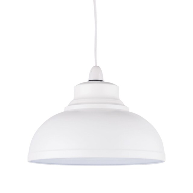 Domed - Cream Easy Fit Metal Pendant Shade White Large 1
