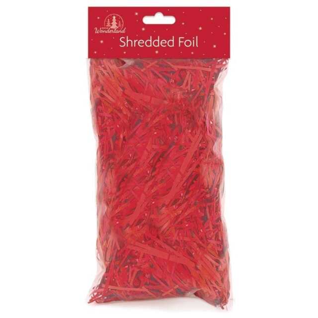 Christmas Red Shredded Metallic Foil