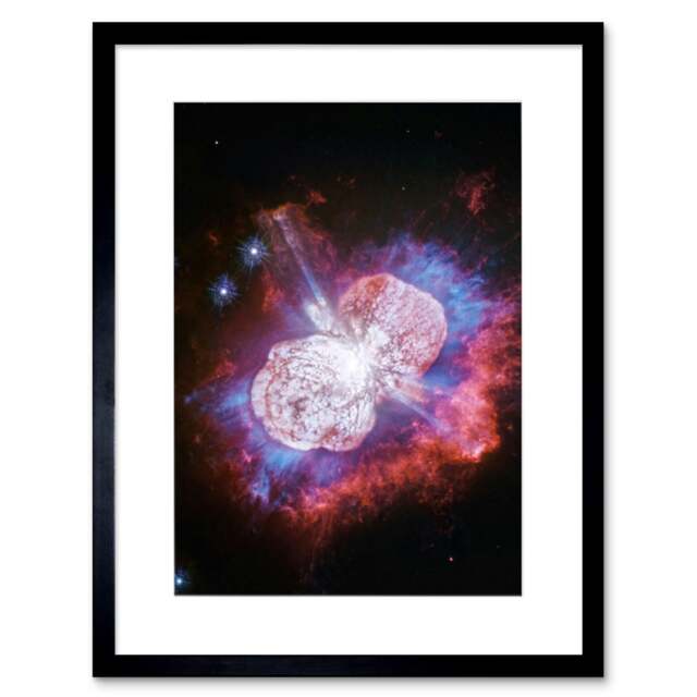 "NASA Hubble Space Eta Carinae Petulant Star Bipolar 9x7"" Black Framed Wall Art Print"