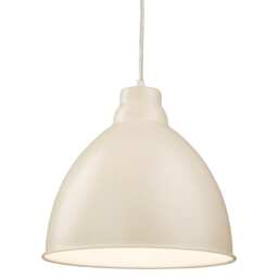Union 1 Light Dome Ceiling Pendant Cream, E27