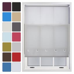 FURNISHED Daylight Roller Blind Made to Measure with Chome Round Eyelets Grey Grey (W) 150cm x (L) 165cm