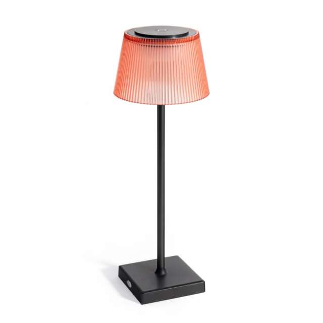 Auraglow Rechargeable Cordless LED Table Lamp - CAPRI Red Black/Red