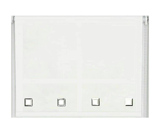 50cm White Square Eyelet Edge Roller Blind White White