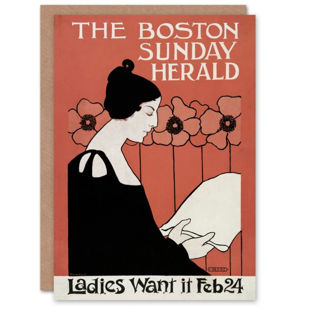 Ethel Reed Art Card Herald Cover Poppies Art Nouveau