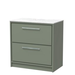 Balterley Framed Design Floor Standing 2 Drawer Vanity with Marble Worktop Green Reed Green 818 x 810 x 460mm