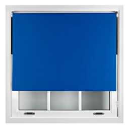 Blackout Roller Blind 100cm Wide x 210cm Long Metal Fittings Blue Blue