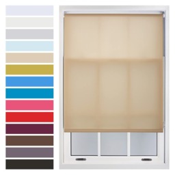 FURNISHED Daylight Roller Blinds Made to Measure Sheer Window Blind with Metal Fittings Brown Cappuccino (W) 210cm x (L) 165cm
