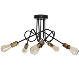 Oxford Multi Arm Semi Flush Ceiling Light Black, Patina 50cm