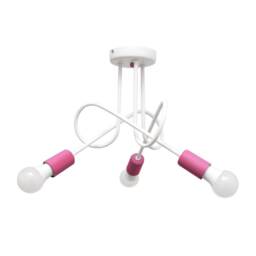 Oxford Multi Arm Semi Flush Ceiling Light White, Pink 38cm