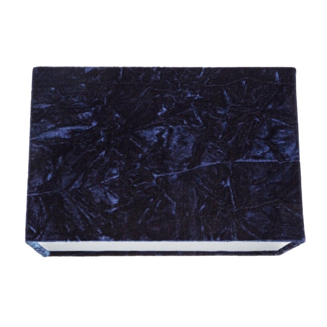 Contemporary Designer Midnight Blue Crushed Velvet Fabric Rectangular Lamp Shade Blue Midnight Blue 1