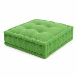 Teddy Fabric Square Booster Cushion Soft Seat Riser Pad for Dining Chair Green