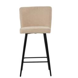 Lakeland Furniture Dutton Natural Cream Fabric Black Fixed Base 1 Bar Stool