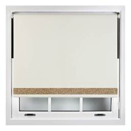 FURNISHED Thermal Blackout Roller Blinds with Glitter Edge - (W)60cm x (L)165cm Cream Cream (W) 160cm x (L) 165cm