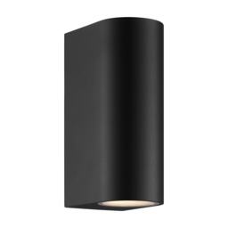 Nordlux Dion Outdoor Wall Light Black Aluminium Solar GU10 Sensor Weatherproof - Mains Powered, IP44 Black Black