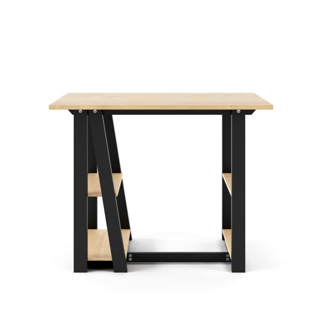 Penzance Desk in Light Brown / Black Brown Light Brown/Black 100 x 55cm