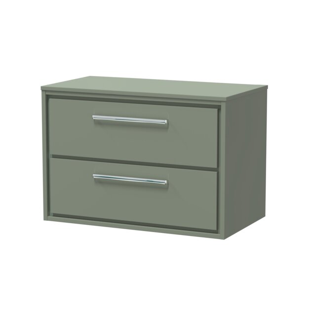 Balterley Framed Design Wall Hung 2 Drawer Vanity with Worktop Green Reed Green 539 x 805 x 460mm