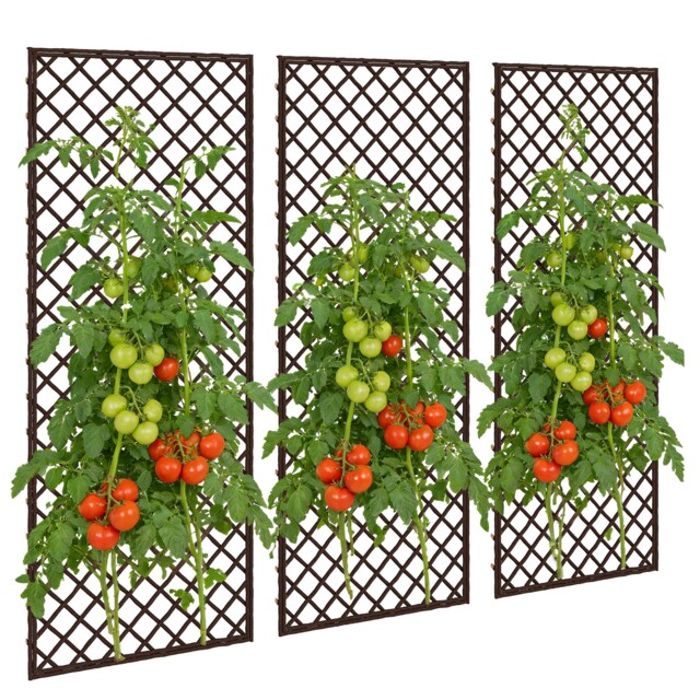 Outsunny Garden Trellis, Decorative Trellis Panels for Climbing, Natural