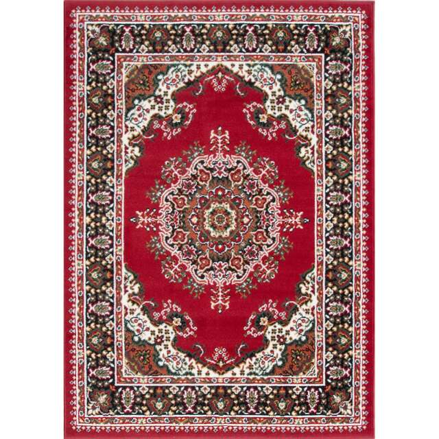KUKOON Red Bordered Traditional Living Area Rug 240cm x 330cm