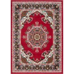 KUKOON Red Bordered Traditional Living Area Rug 240cm x 330cm