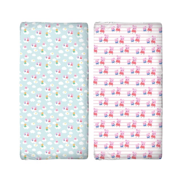 Peppa Pig Lullabies Two Pack Cot Bed Fitted Sheets