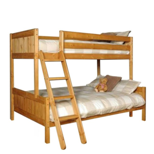 Wooden Triple Bunk Bed 3ft Single And 4ft Small Double In Caramel