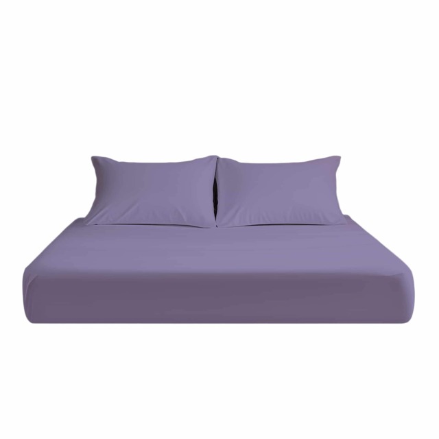 Microfibre Soft Touch Fitted Sheet 25cm Skirt Plain Dyed Bed Linen Purple Small Single