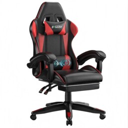 Rattantree Ergonomic Gaming Chair Massage Lumbar Footrest Leather Swivel 150 Kg Capacity